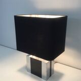 Chrome and black lacquer lamp