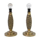 Pair of Luciano Frigerio Mid-Century Modern Italian Bronze Table Lamps, 70
