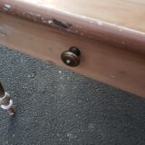 Table de ferme patine ancienne pieds tournés