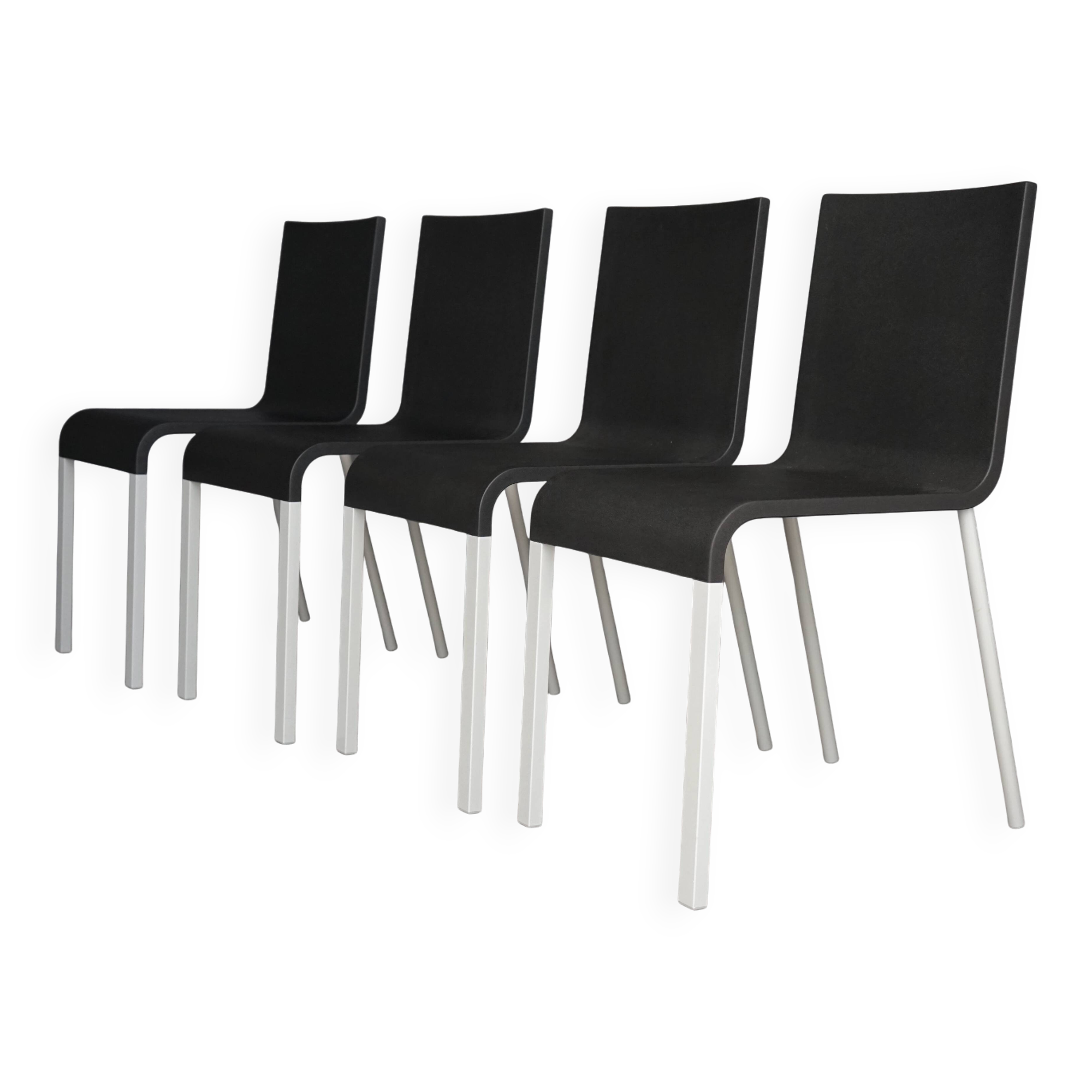 03 Chaises de salle à manger de Maarten van Severen pour Vitra. Lot de 4