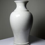 Large baluster vase in cracked white faience, Chinese style, 20th century.