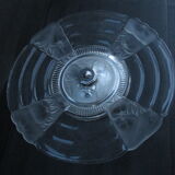 CUP on foot frosted pressed glass and transparent glass- Chrome foot