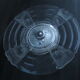 CUP on foot frosted pressed glass and transparent glass- Chrome foot