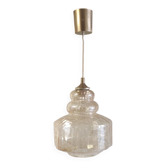 Suspension style scandinave en verre ambré - années 60-70