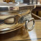 Silver metal dish warmer