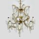 Old chandelier, pendant light, Marie Thérèse light with 9 lights and glass pendants. 1980s