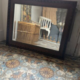 Carved beveled mirror