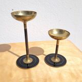Pair of brass candlesticks or candle holders
