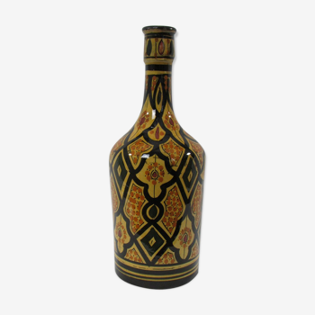 Moroccan enamelled terracotta bottle: Safi