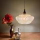 Vintag lampshade pendant light in yellow Clichy glass