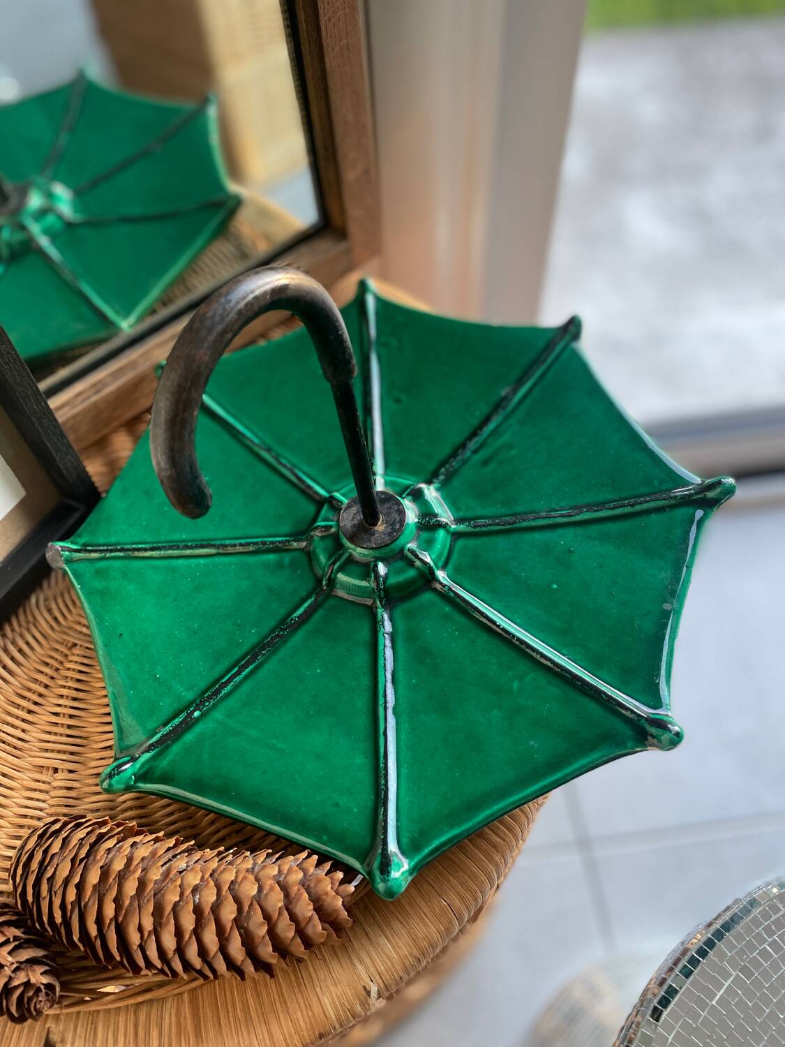 Vintage cheese platter in Vallauris ceramic – Lunetta model, glazed.