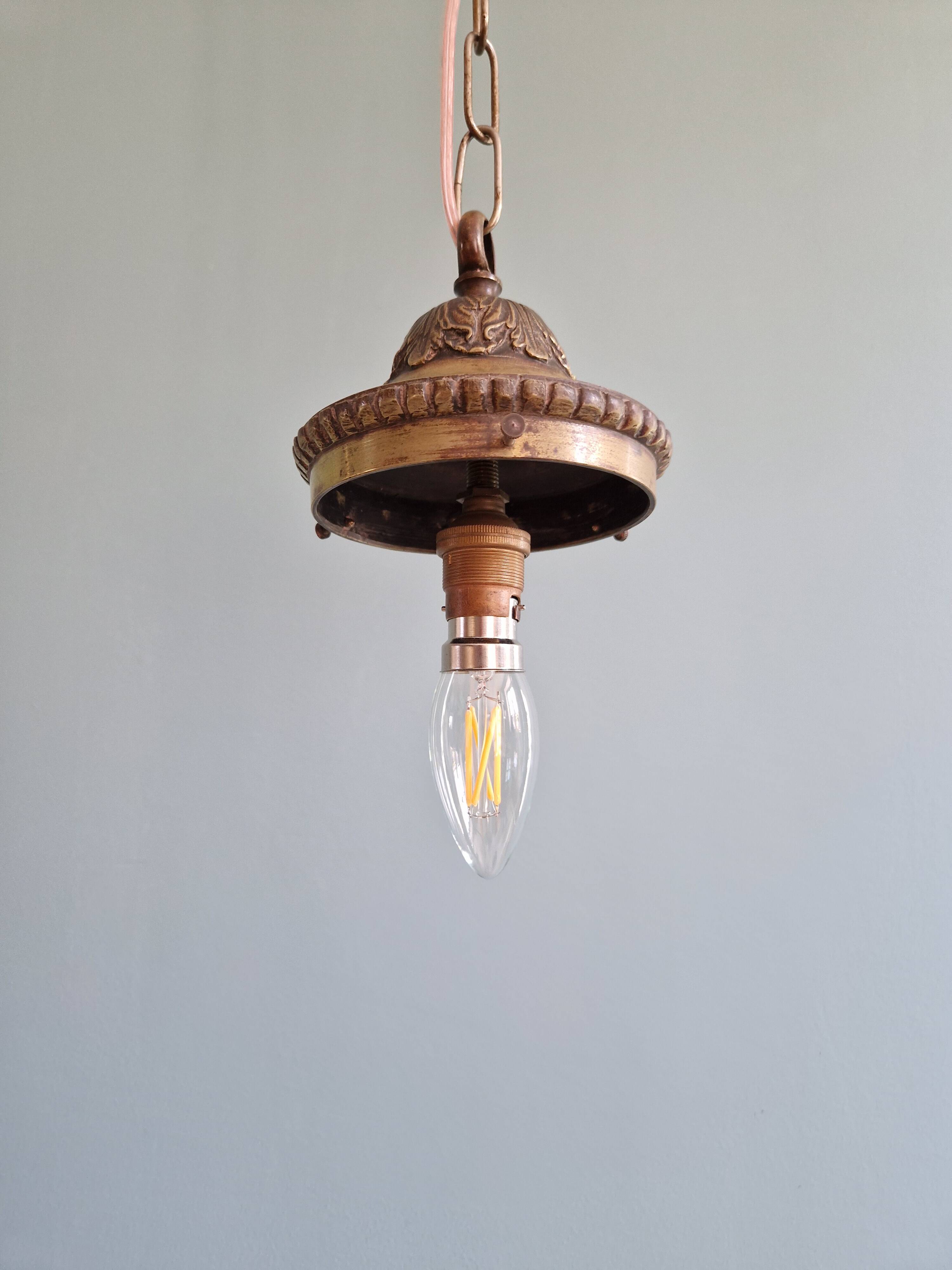 Art Deco pendant light in faceted satin glass, 1920s