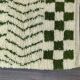 Handmade pure wool rug, green and white, size 140 x 260 cm