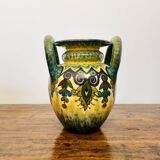 Vase en faïence polychrome Henriot Quimper signé Paul Fouillen, 1940