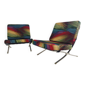 Unique Colourful Armchair Inspired by Barcelona Chair - set of 2