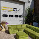 Canapé modulable en velours vert vintage Laauser