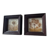 Duo de cadres miniatures vintage fleurs séchées