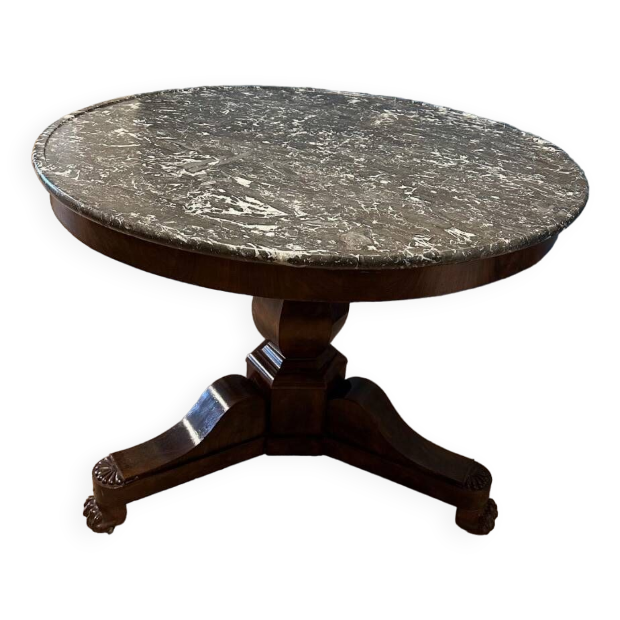 Antique gueridon table with marble top
