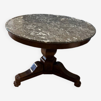 Antique gueridon table with marble top