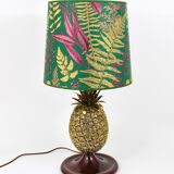 Hollywood Regency pineapple table lamp in brass by Mauro Manetti, Italy, 1970s.