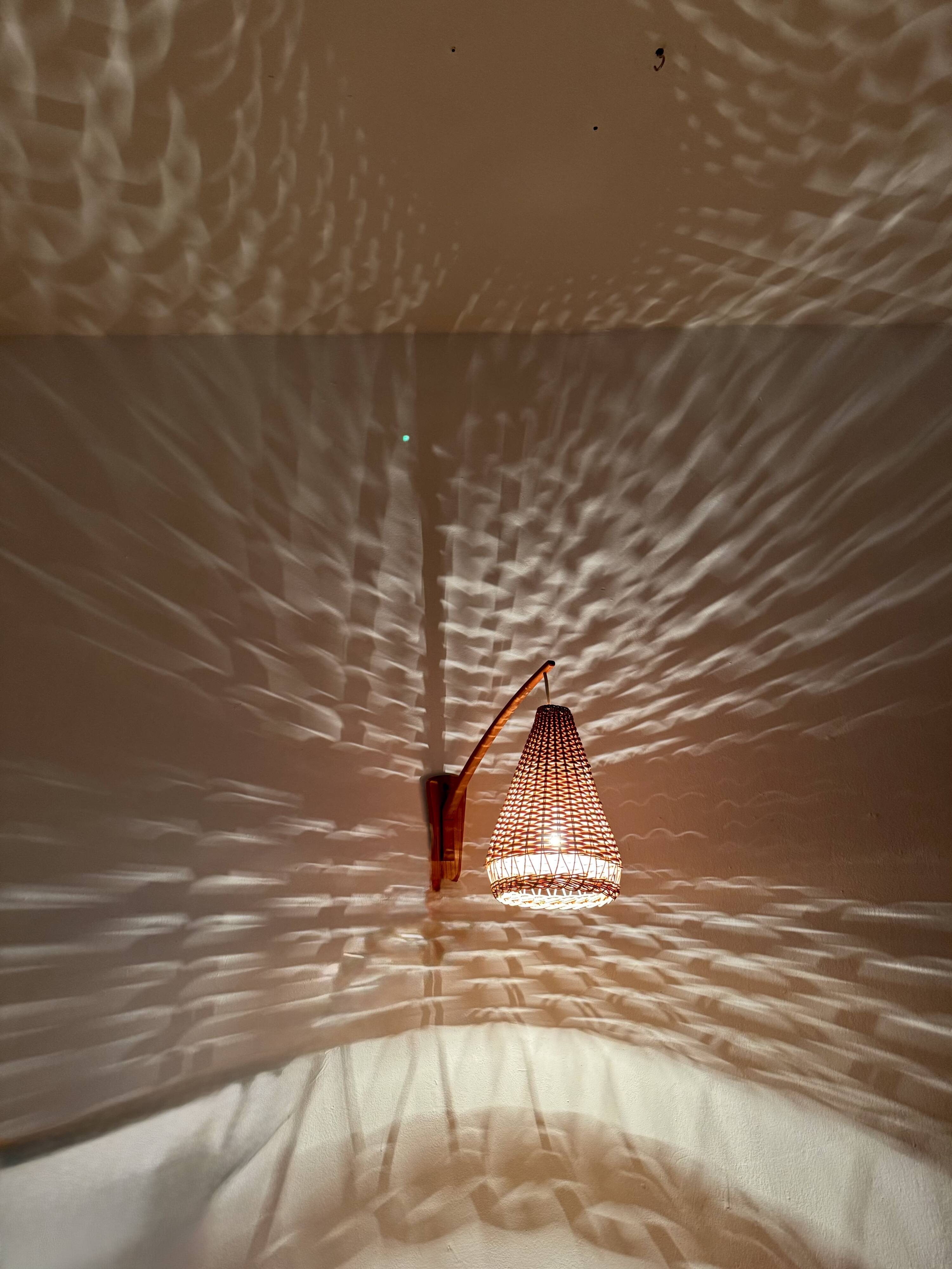 Elm and Wicker Wall Lamp