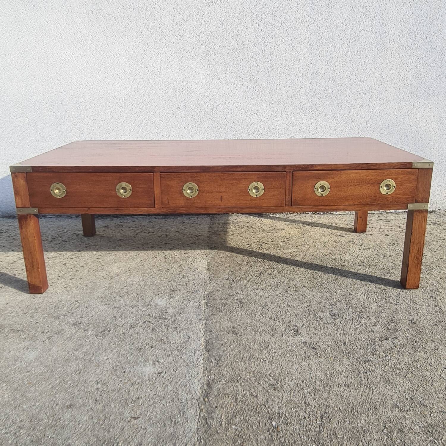Table basse campagne militaire, marine, vintage