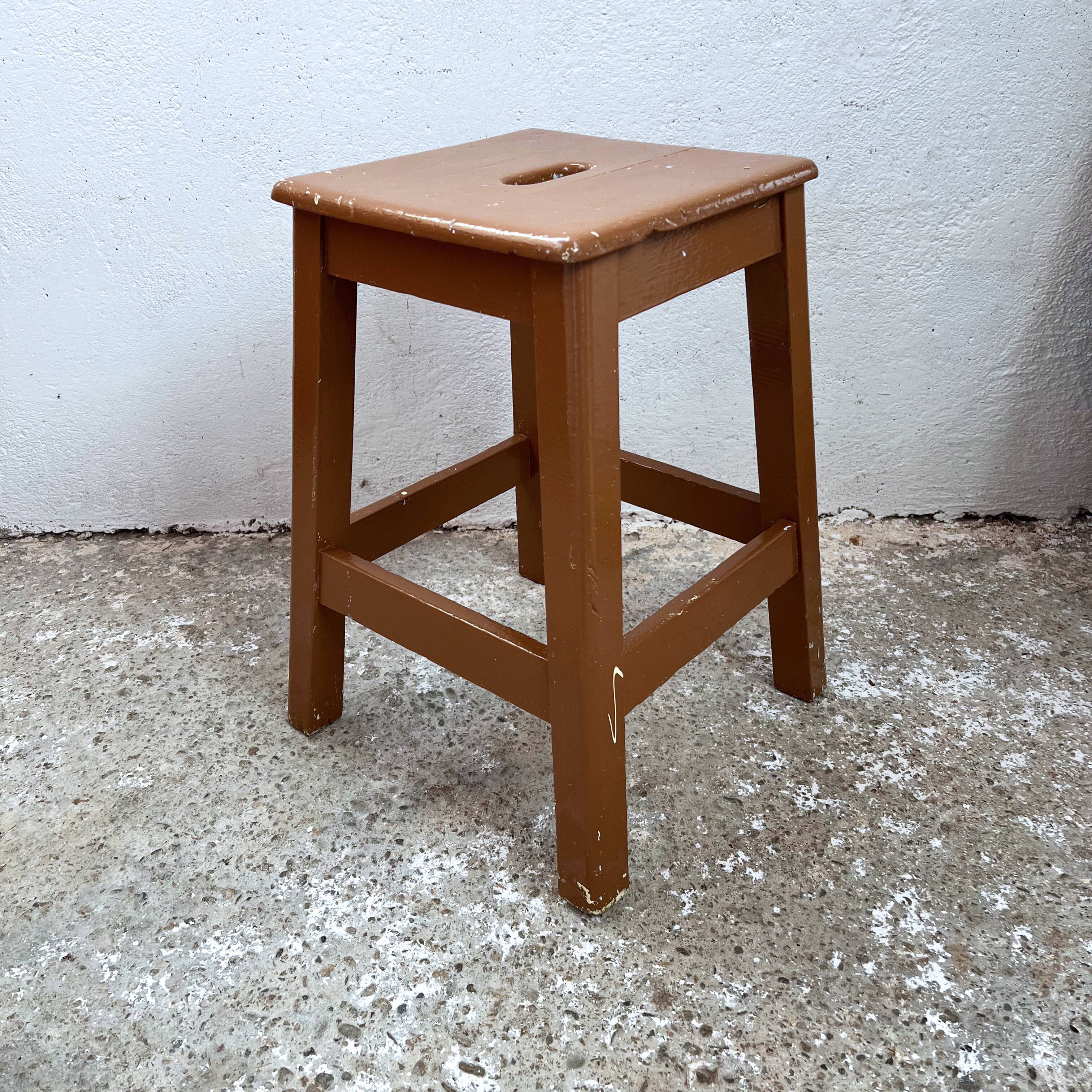 Wood milk chocolate workshop stool
