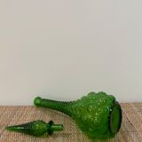 Italian Empoli carafe with bubbled glass