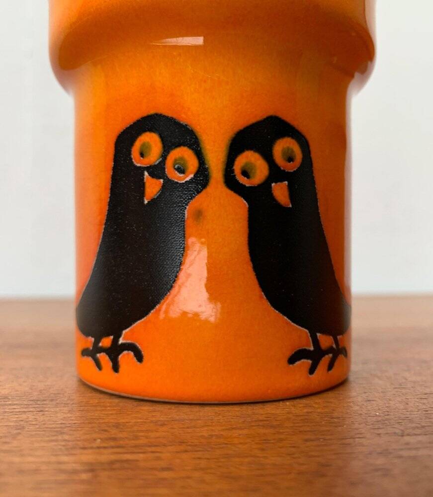 Mid-century German ceramic vases with owl and horse patterns from Wächtersbach, 1960s, set of 2.