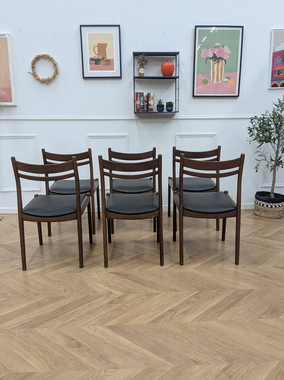 6 chaises scandinave vintage