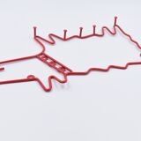 Vintage dog-shaped wall coat holder 90's Ikea red lacquered metal