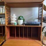 Modular Ladderax shelf in teak, 2 bays, Staples