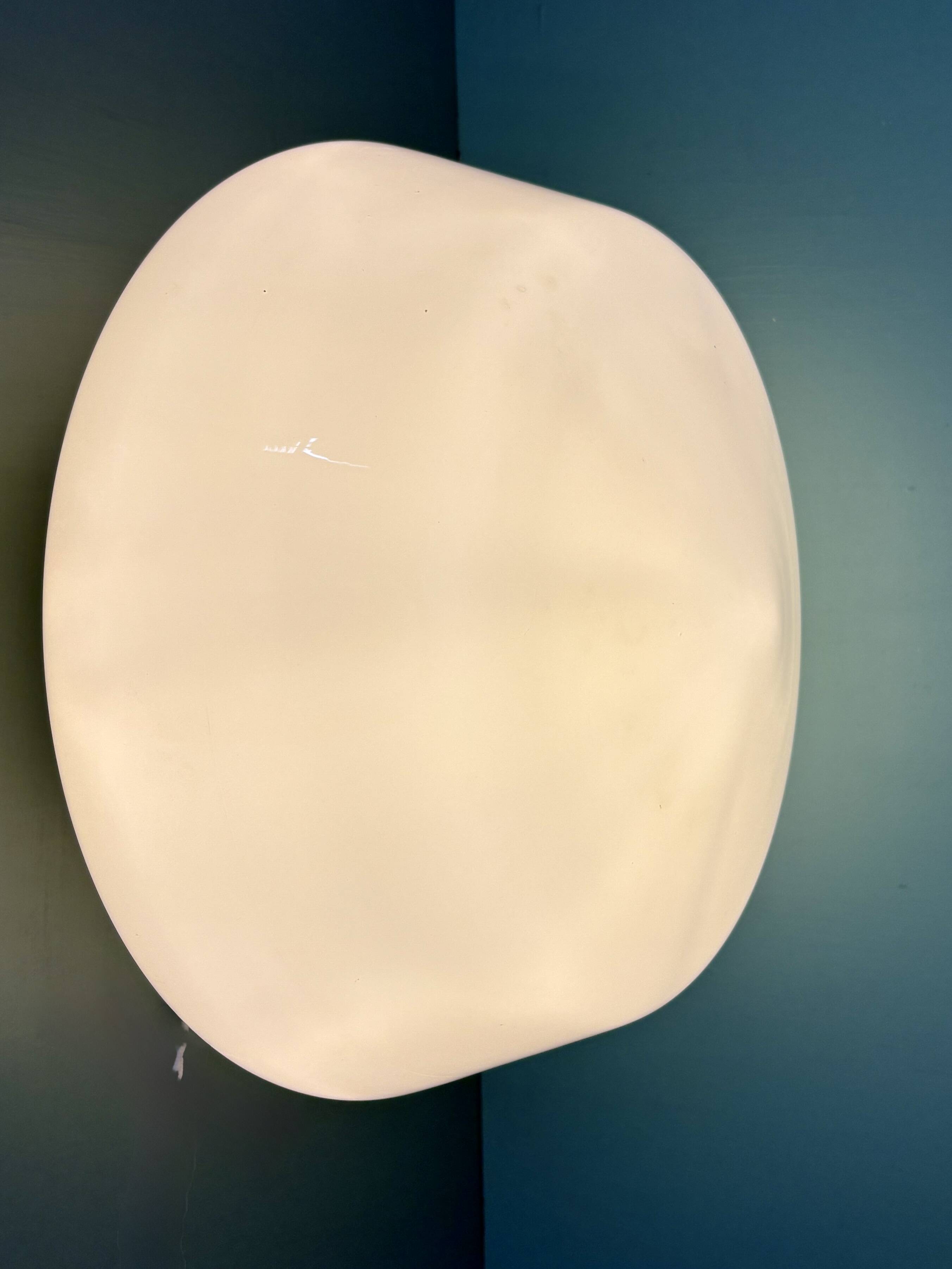 Vintage Mazda XXL globe wall or ceiling light in white opaline