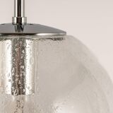 Small Limburg chrome pendant light with clear glass globe, Germany, 1970s.