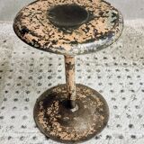 Old workshop stool iron swivel stool side table