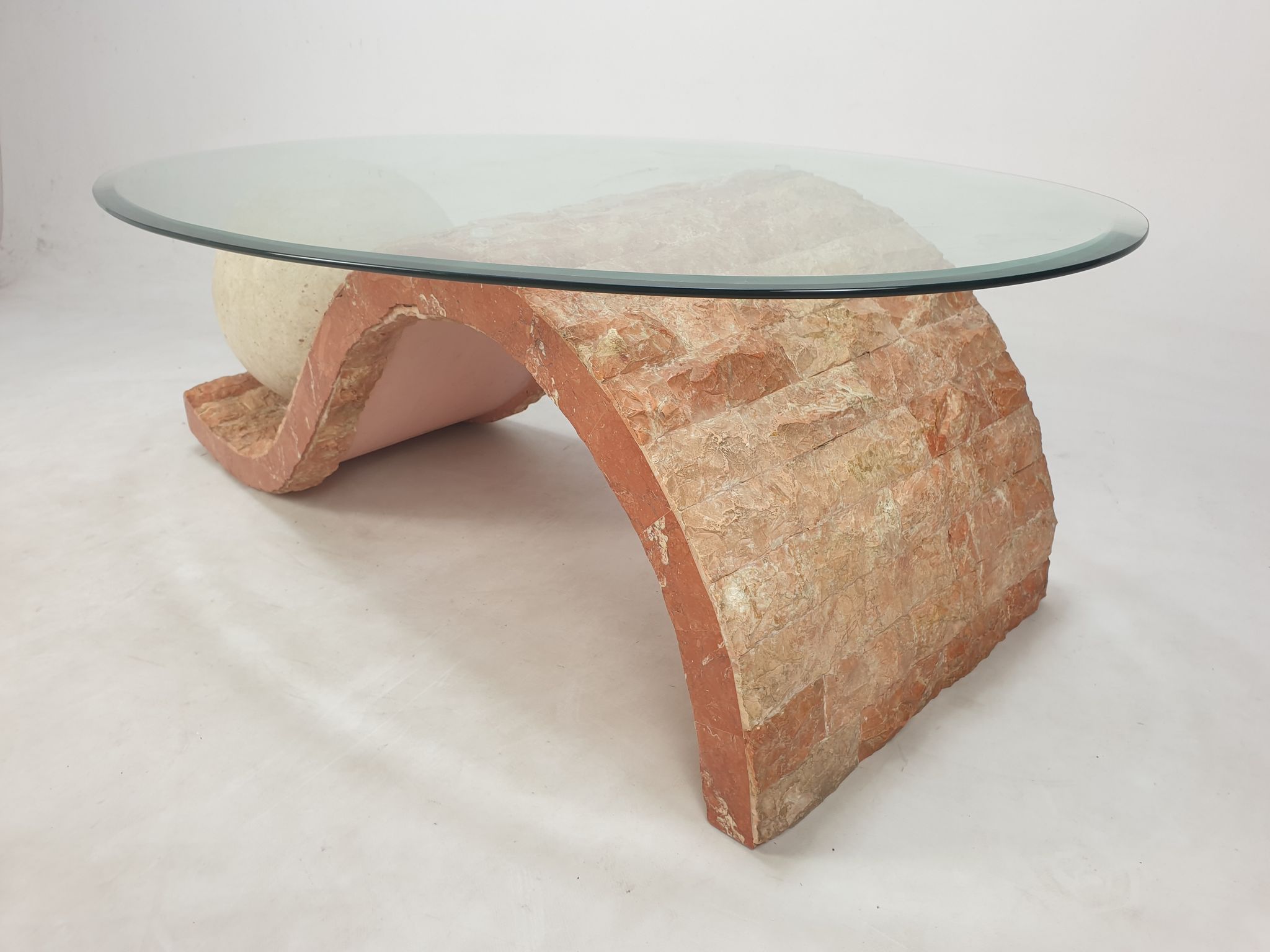 Table basse en pierre fossile de Magnussen Ponte, années 1980