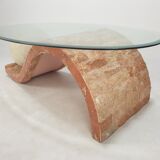 Table basse en pierre fossile de Magnussen Ponte, années 1980