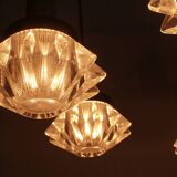 1970s pendant cascade lamp in chrome and glass