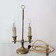 Bouillotte lamp with two lights in gilded bronze