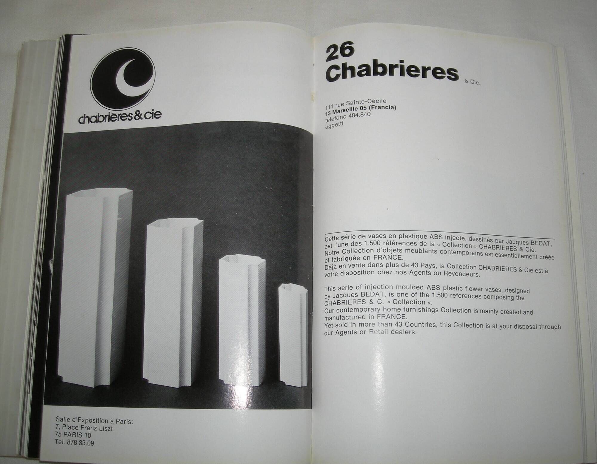 Jacques Bedat vases for Chabrières & Co from the 1970s.
