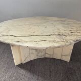 Vintage Carrara marble coffee table