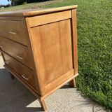 Commode à 3 tiroirs ,  pieds compas , des années 50'