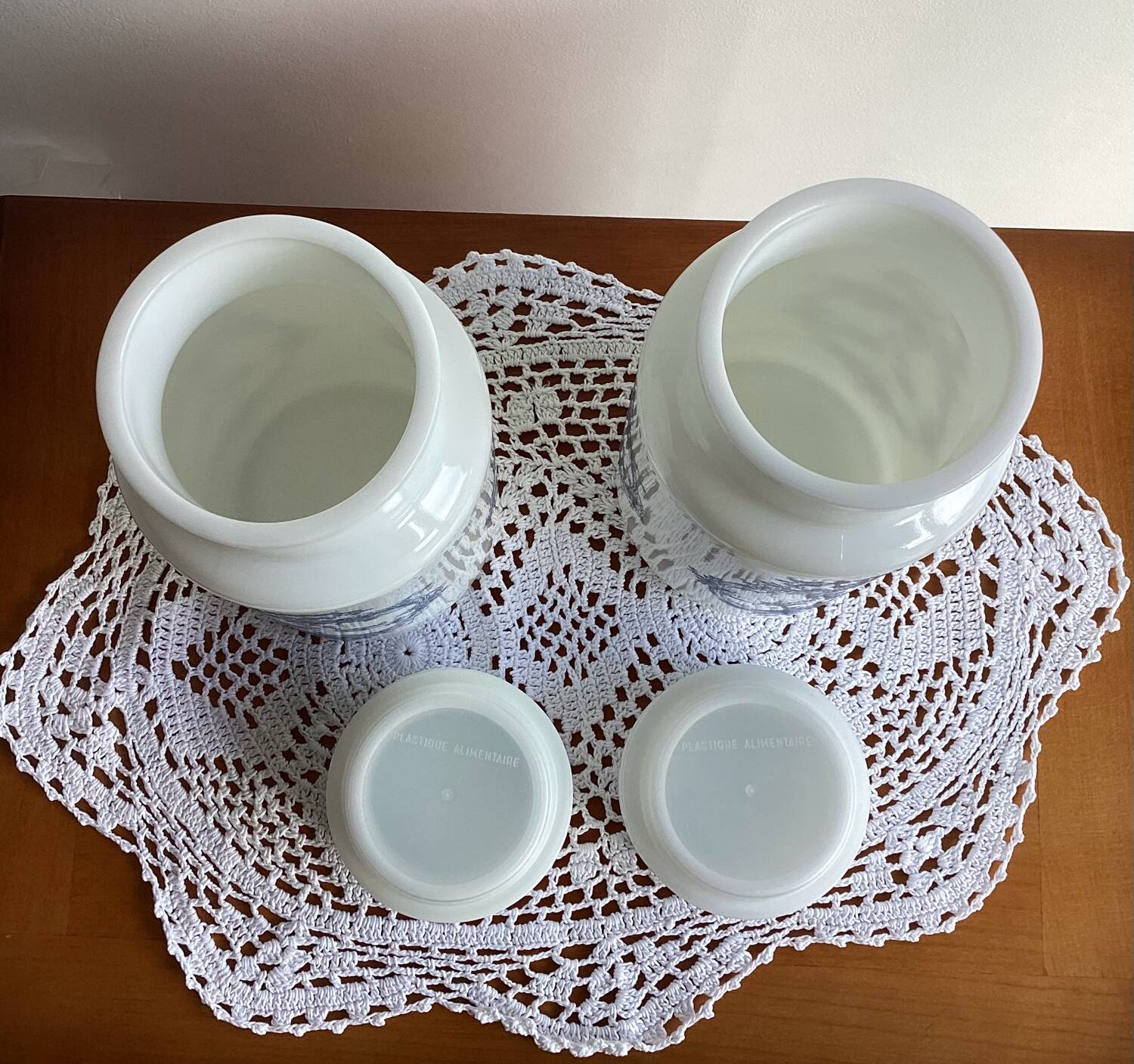 Opal glass jars - vintage