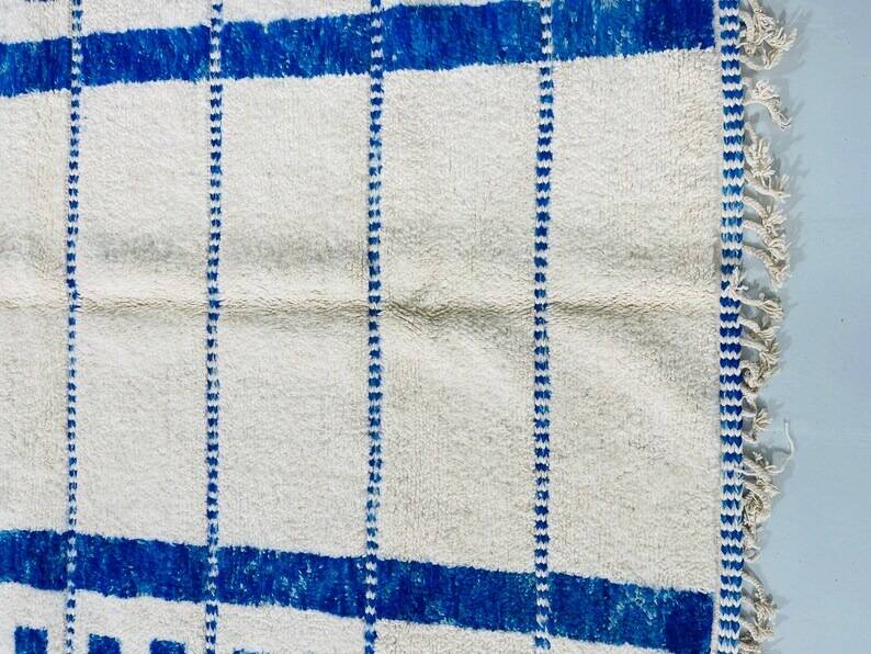 Handmade blue rug 250cm x 150cm