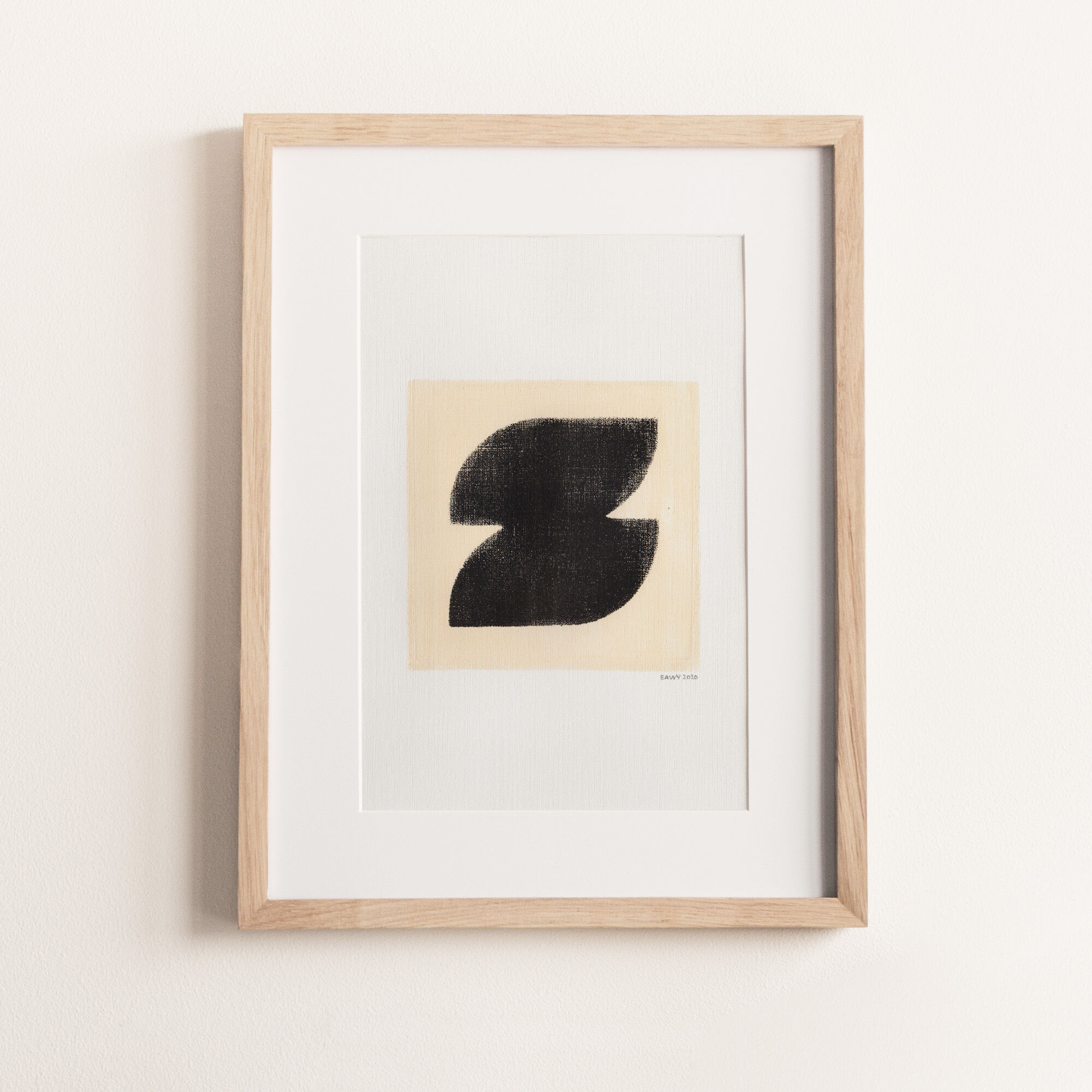 Painting on paper, Scandinavian style abstract illustration