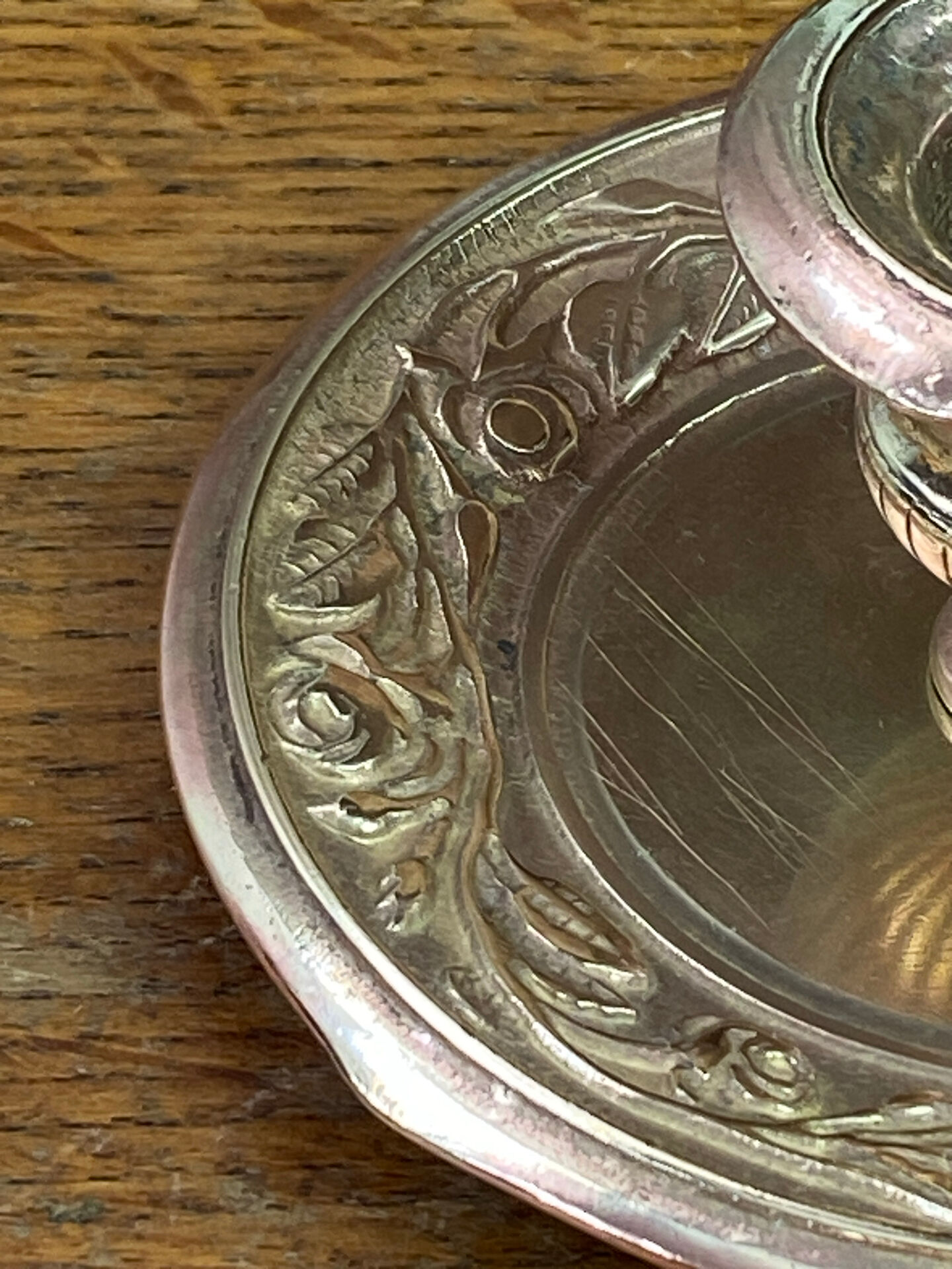 Hand candle holder, butterfly decoration, solid brass