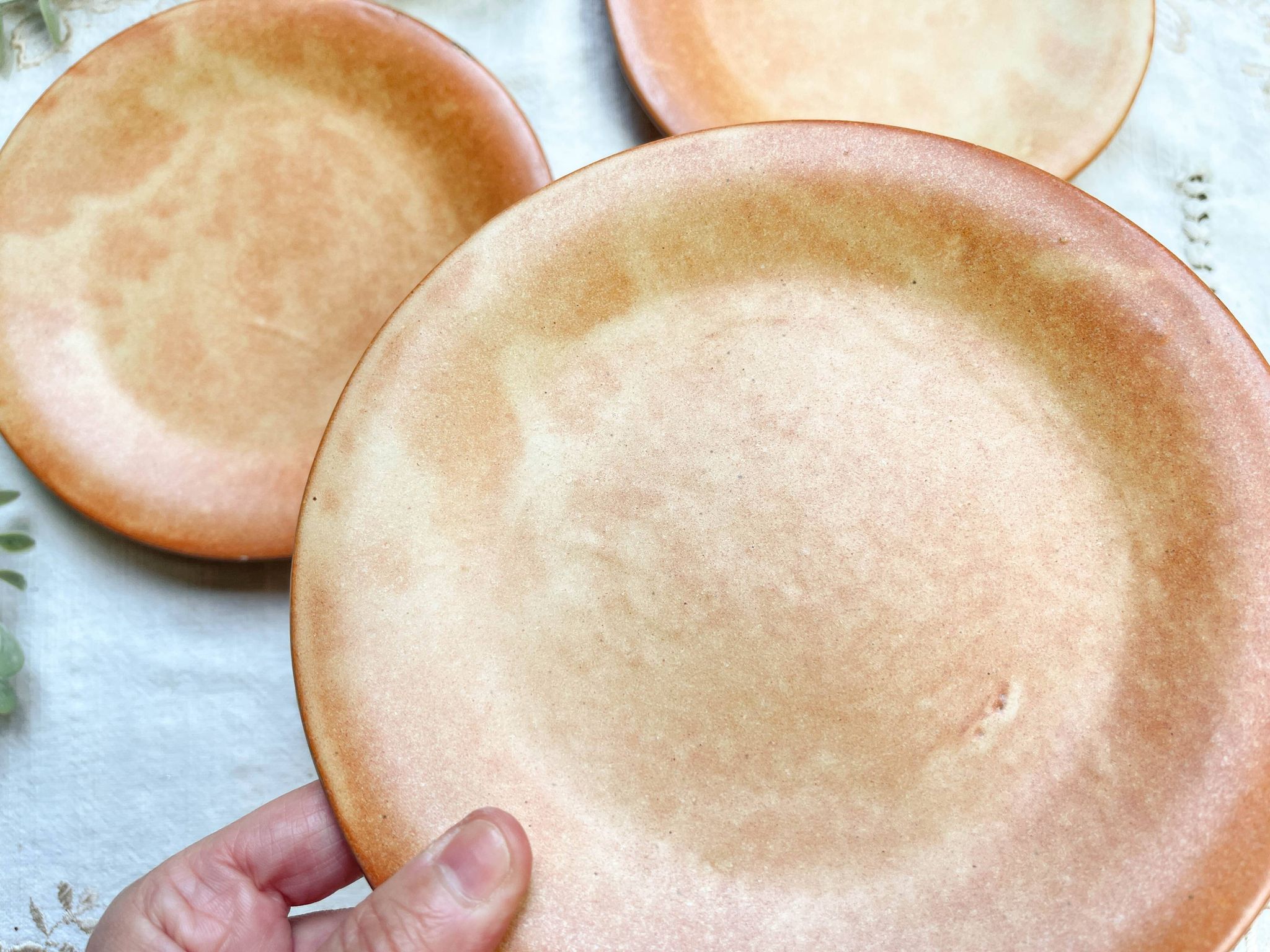 3 Small Vintage Stoneware Plates Vallauris