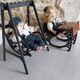 Wooden swing desk and porcelain dolls