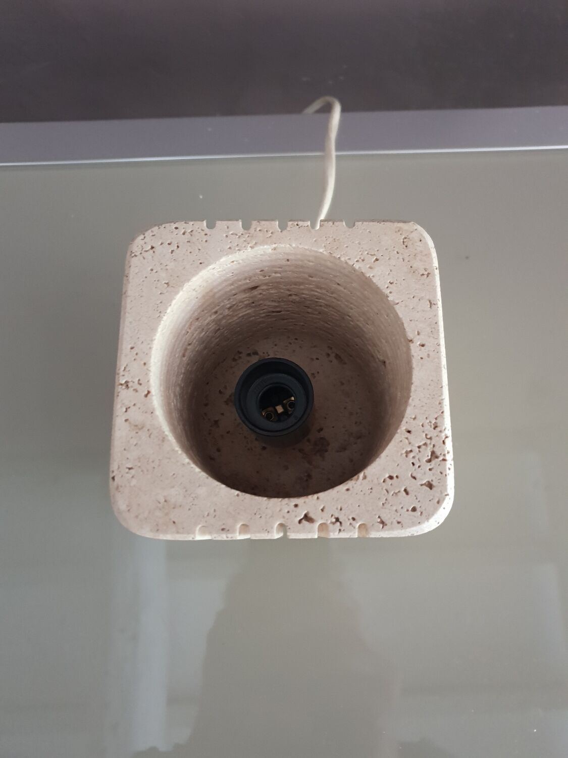 Travertine lamp 1970