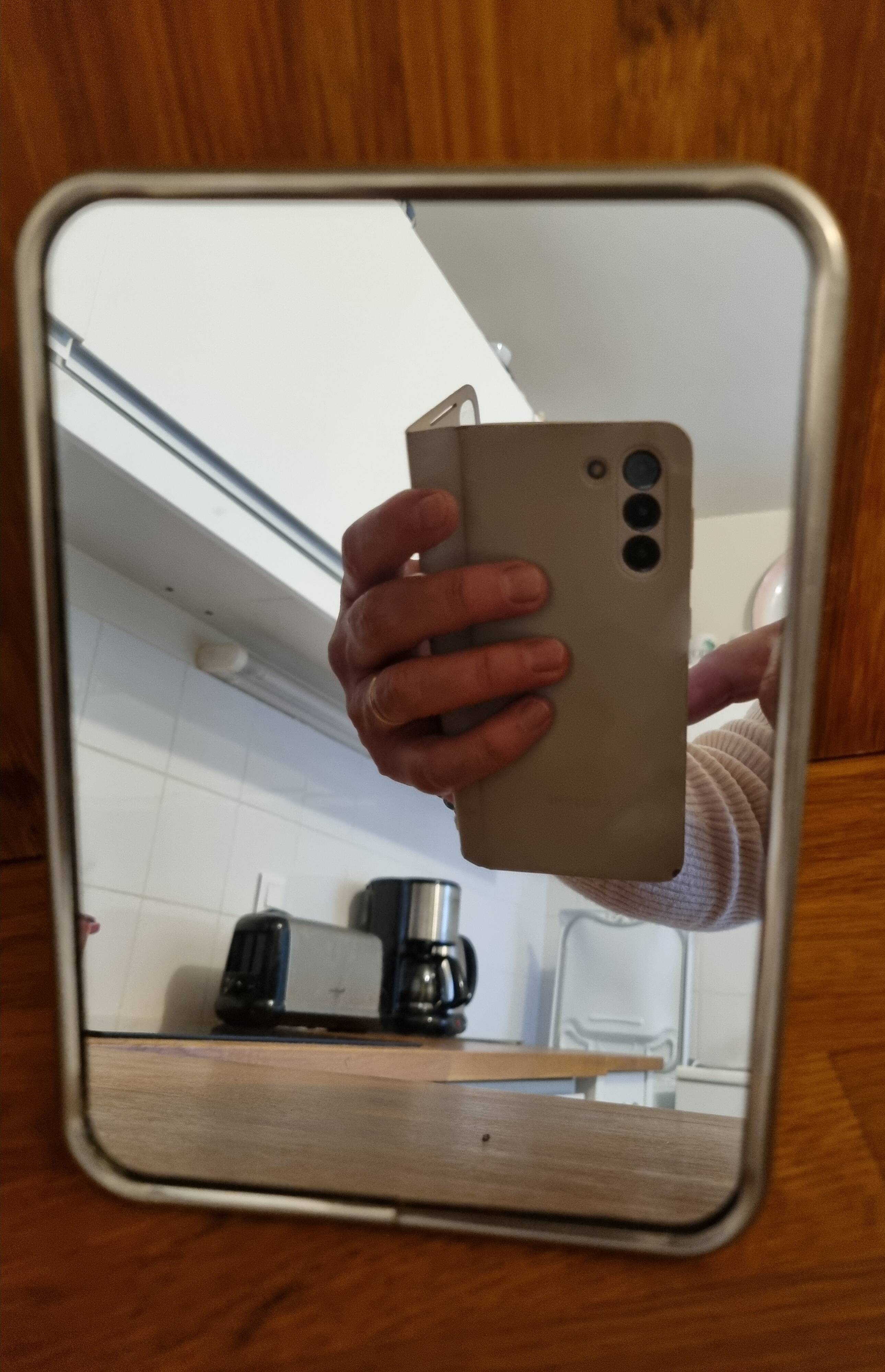 Vintage barber mirror to stand or hang